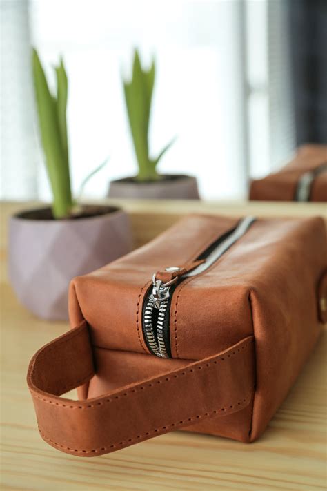 dopp kit leather monogrammed.